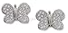 CUBIC ZIRCONIA EARRINGS - Pave Butterfly Post CZ title=
