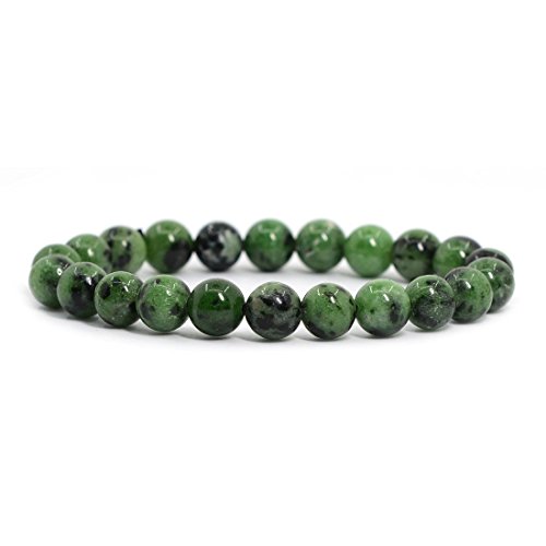 Natural Ruby in Zoisite Gemstone 8mm Round Beads Stretch Bracelet 7