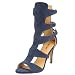 Miss Me Women's Dream-5 Open Toe Gladiator Pump,Neon Blue,7 M US