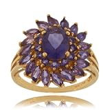 10K Yellow Gold Iolite Victorian Style CocKTail Ring
