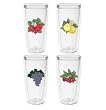 Fruit Medley 16 oz Insulated Beverage Tumblers Set, Clear (4 designs)