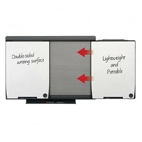 Conference System, Cabinet, Two 2-Sided Boards, Dry Erase, 62"x44", White QRTMMS100