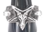 Goat Head Pentagram Horns Skulls Pewter Ring