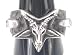 Goat Head Pentagram Horns Skulls Pewter Ring