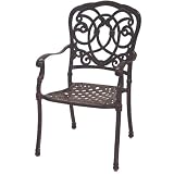 Darlee Florence Cast Aluminum Outdoor Patio Dining Chair With Cushion - Mocha