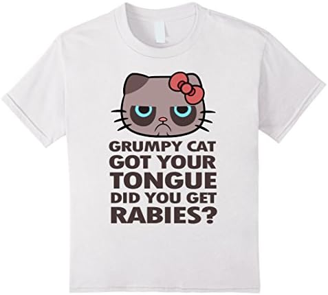 Kids Grumpy Cat Got Your Tongue - Rabies T Shirt 10 White