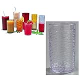 Carlisle Pebble Optic Drinkware Tumblers, 12 ounce, Clear (One Dozen Dishwasher Safe Break Resistant SAN Plastic Drinking Glasses)