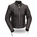 House of Harley-DavidsonÂ® First ClassicsÂ® Women's Vented Scooter Leather Jacket. Side Lace for Comfort Fit. FIL165MNZ