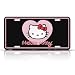Hello Kitty License Plate Black & Pink Style