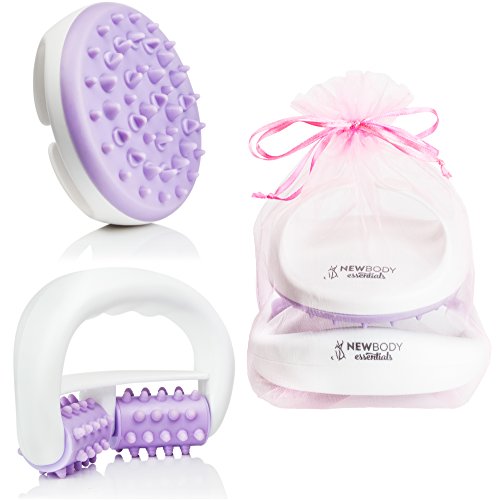 Anti cellulite massager mitt brush + roller set. home c…
