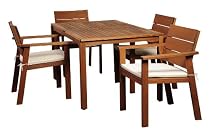 Big Sale Amazonia 5-Piece Nelson Eucalyptus Rectangular Dining Set