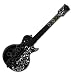 B&W Fleur Design Skin Decal Sticker for Wii and Xbox 360/ Playstation 3 PS3 Guitar Hero III Gibson Les Paul Guitar Controller