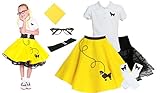 Hip Hop 50s Shop 7 Piece Child Poodle Skirt Outfit, Size 8 Yellow