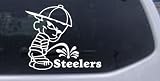 Pee on Steelers Car Window Wall Laptop Decal Sticker -- White 3in X 3.5in