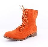 best-boots Damen Stiefel Stiefeletten Damenschuh Boots Trend Orange Größe 39