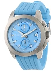 a_line Womens 80010-012-LB Aroha Chronograph Light Blue Dial Light Blue Silicone Watch