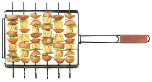 Charcoal Companion Non-Stick Kabob Basket with Six 13 Inch Skewers