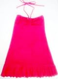 Juniors Terry Bandeau Halter Dress with Ruffle Bottom