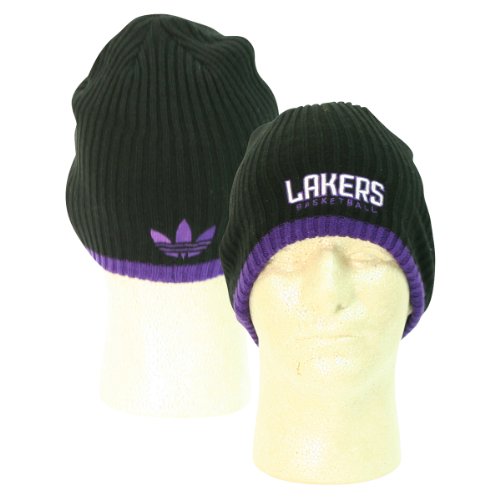 Los Angeles Lakers Mega Ribbed Winter Knit Hat - Black