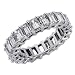 18k White Eternity Emerad Cut 6.45 Ct Diamond Band Ring - Size 7.0