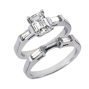 Buy 0.75 Ct Diamond Engagement Ring Solitaire Bridal Set Round Emerald Cut Channel by dalesinc.com DALES Diamond Store