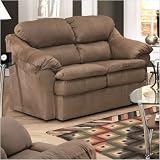 Beijing Microfiber Loveseat in Camel