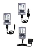 Deluxe Kit for the PalmOne Tungsten T includes a USB cable with Car and Wall Charger - Gomadic Brand w/ TipExchange Technology