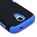 Galaxy S4 Case, MagicMobile Hybrid Impact Shockproof Cover Hard Armor Shell and Soft Silicone Skin Layer [ Black - Blue ] with Screen Protector and Stylus