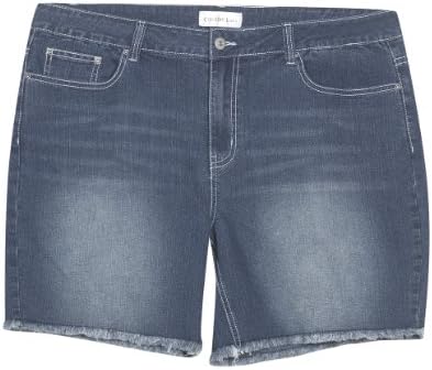 Plus Size Frayed Denim Shorts