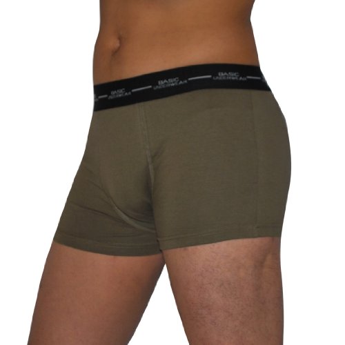 Herren Basic-Unterwäsche Stretch & Komfortable Boxer Trunk Briefs (Größe: 5XL)