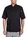Dickies Men's Donatello Short Sleeve Classic Chef Coat, Black, Medium