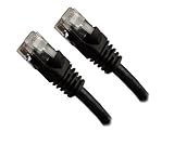 Black Ethernet Network, Patch Cable, Molded Snagless Boot, 50 feet - Connects computer to network or router via the CAT5E RJ45 connection