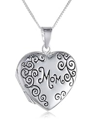 Sterling Silver "Mom, Before I Understood Your Words I Understood Your Love" Heart Locket Pendant Necklace