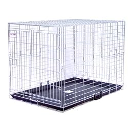 Precision Pet Suitcase Crate, Large 5000, 42 x 27.5 x 30-Inch, Chrome