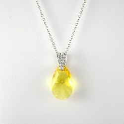 Swarovski Crystal Teardrop Pendant - Yellow