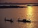 Boats Silhouetted on the Mekong River at Dusk, Phnom Penh, Cambodia National Geographic Collection Photographic Poster Print by Steve Raymer, 40x30