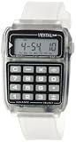 Vestal Mens DAT007 Datamat Glow-in-the-Dark Buttons Clear Calculator Watch