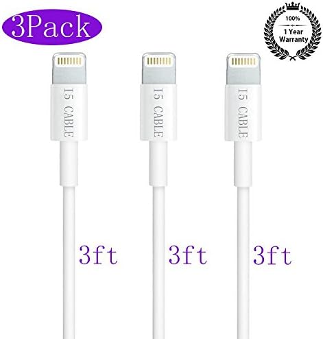 iPhone Cable,I5 Cable(TM) 3-Pack 3Ft/1m Lightning to USB Data and Sync Cable iPhone Cable iPhone 5 6 Cable 8 Pin Lightning Cable for iPhone 6/6Plus/6s/6sPlus/5s/5 iPad Air iPad mini iPad 4/5