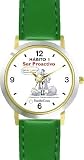 Habit 1 - Proactive Man (Spanish Text) - DELUXE TWO-TONE WATCH from THE 7 HABITS - WATCH COLLECTION BY WATCHBUDDY&reg; - Arabic Numbers - Green Leather Strap-Size-Large ( Men's Size or Jumbo Women's Size )