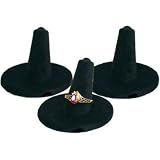 3 Black Velvet Round Base Ring Finger Jewelry Holder Showcase Display Stands