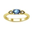 14K Yellow Gold London Blue Topaz and Diamond Ring