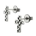 Silver Celtic Cross Studs