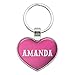 Graphics and More Metal Keychain Key Chain Ring Pink I Love Heart Name A - Amanda