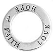 Love, Hope and Faith Pendant - Sterling Silver - 23 mm Height