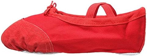Laopengyou Fashion Kids Classic split-sole Ballet Slippers Canvas Dance Gymnastics Yoga Shoes Flats Red11(M) US Little Kid/EU 28 Comfortable material.