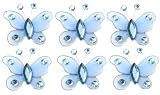 2 Blue Mini Bead Butterfly nylon hanging ceiling wall baby nursery room wedding decor