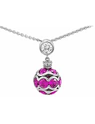 Original Star K (tm) Created Pink Sapphire Ball Pendant in 925 Sterling Silver