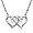14k White Gold Double Heart Pendant w/ Diamond Accent