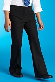 Girls Shorter and Longer Length Bootleg Trousers with Zip Pocket and Adjustable Waist