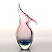 Hand Blown Purple & Green Sommerso Wing Art Glass Vase 15